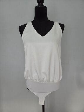 Karlie White V-Neck Bandeau Bodysuit